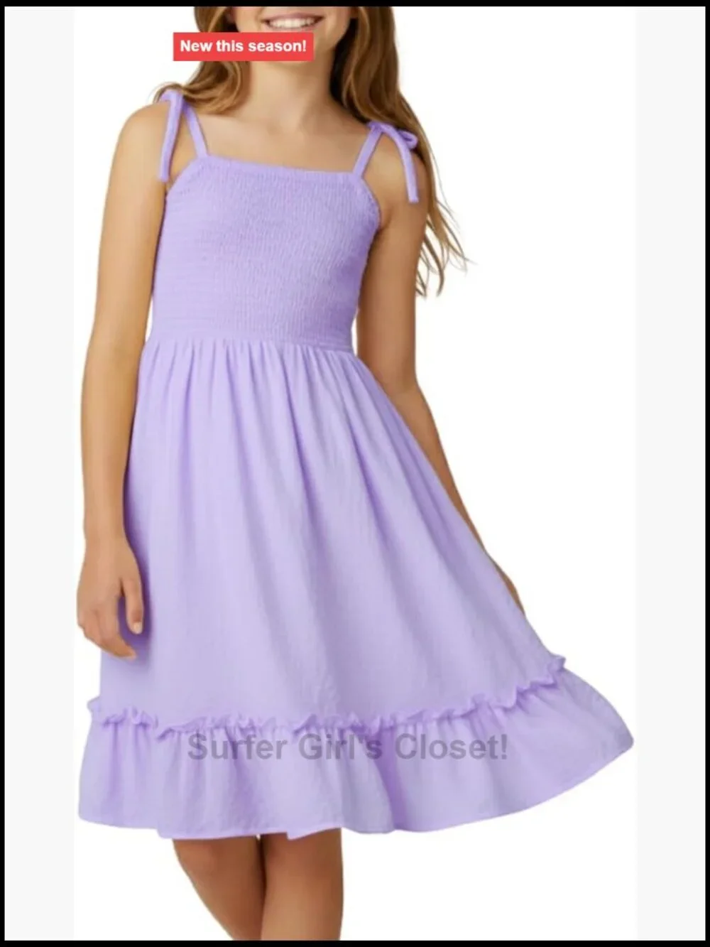 Girls A-Line Spaghetti Strap Open Back Twirl Sundress